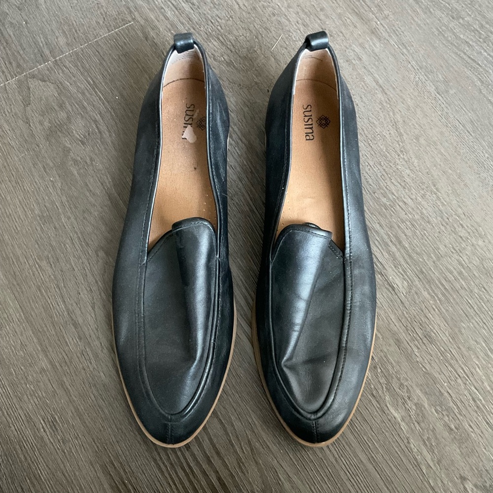 Susina Leather Loafer Flats Shoes